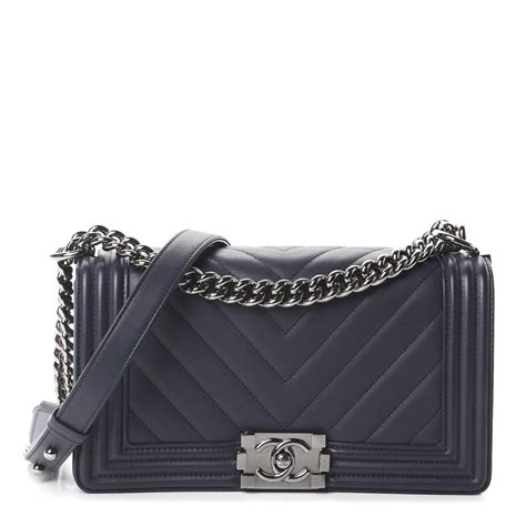 chanel medium chevron flap navy|Chanel Lambskin Chevron Medium Coco Envelope Flap Navy.